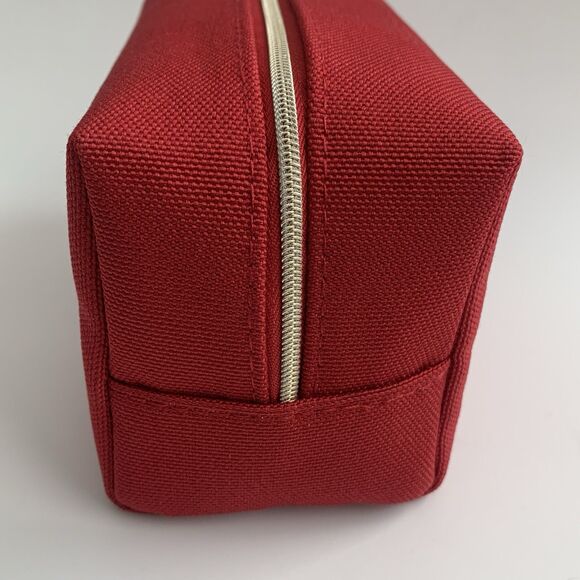 DIOR Beauty Red Cosmetic Makeup Toiletry Bag Pouch with Gold Zipper NIB - Picture 4 of 15